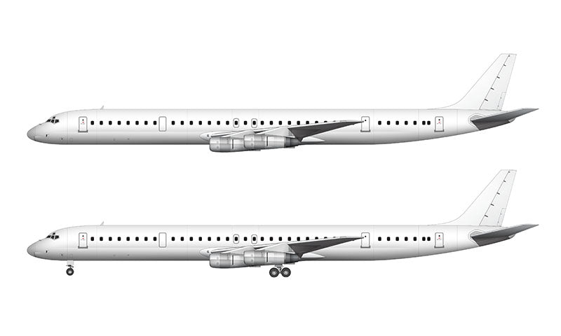 All White Douglas DC-8-61 template