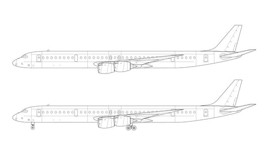 Douglas DC-8-73 line drawing