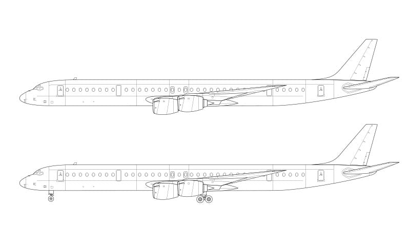 Douglas DC-8-73 line drawing