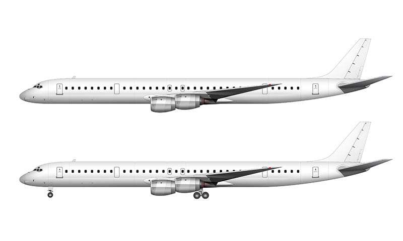 All White Douglas DC-8-73 template