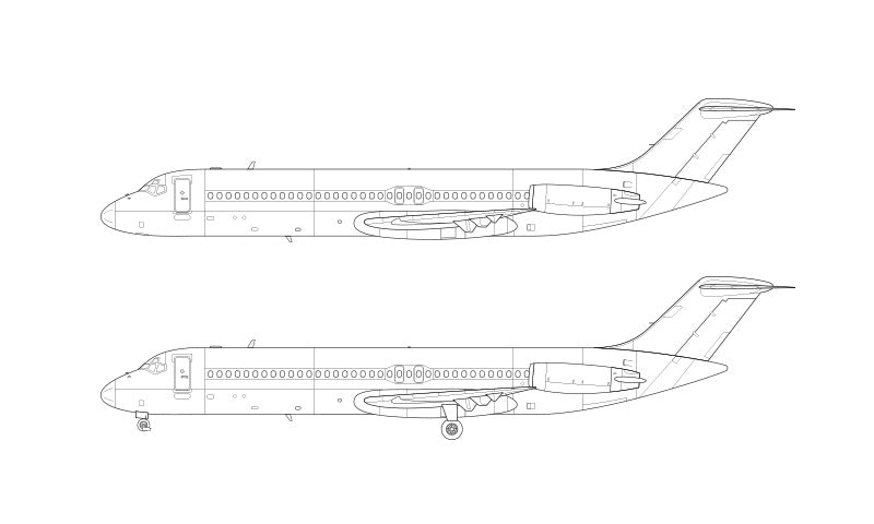 McDonnell Douglas DC-9-30 line drawing