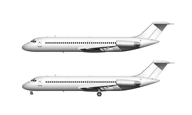All White McDonnell Douglas DC-9-30 template