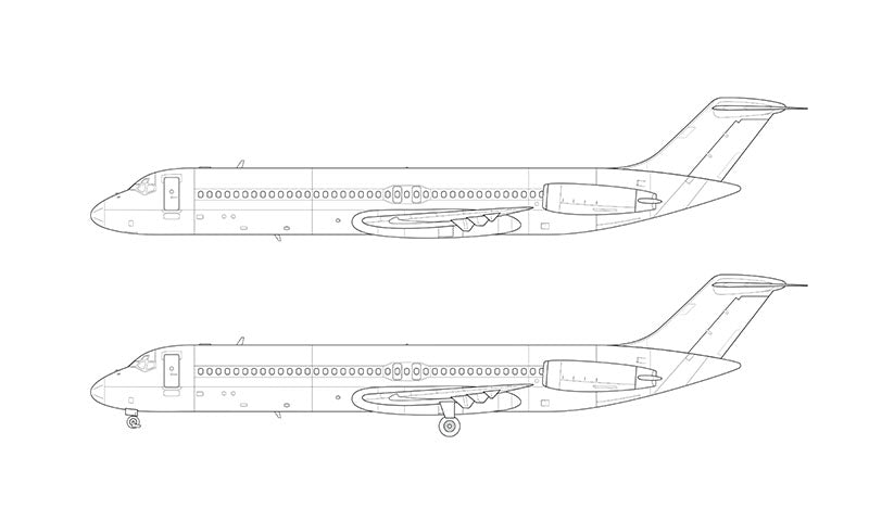 McDonnell Douglas DC-9-40 line drawing