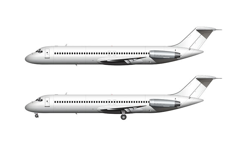 All White McDonnell Douglas DC-9-40 template