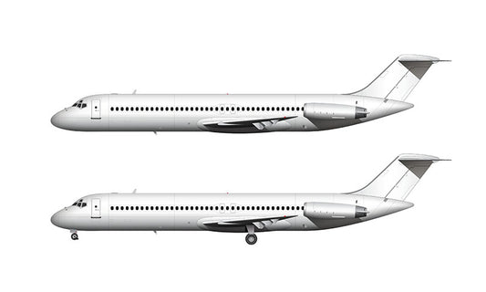 All White McDonnell Douglas DC-9-40 template