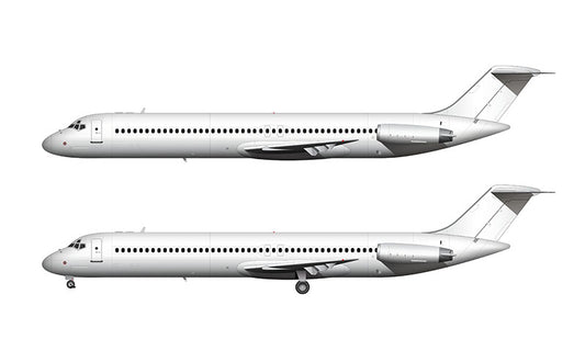 All White McDonnell Douglas DC-9-50 template