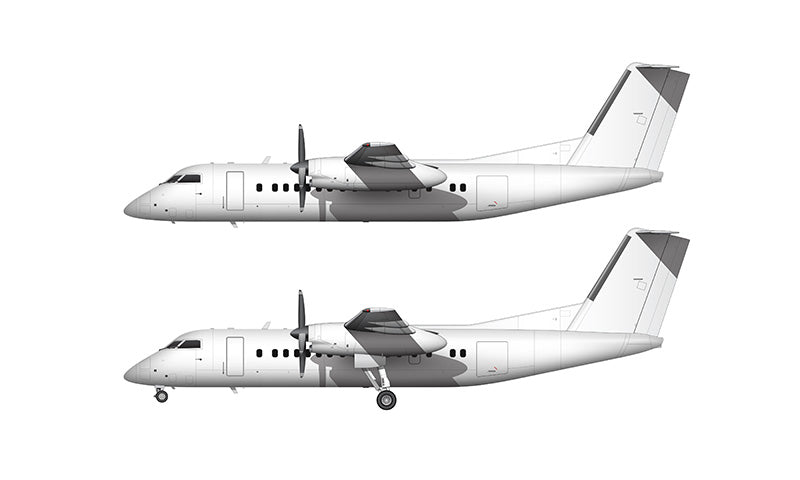 All White De Havilland DHC-8-300 Q300 template