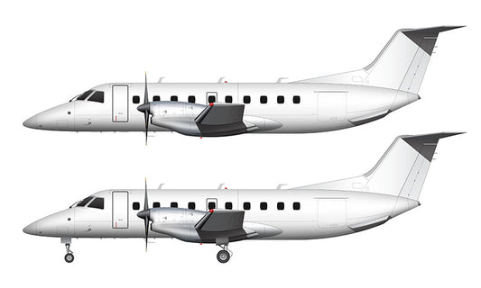 All White Embraer 120 Brasilia template