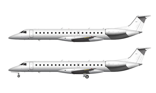 All White Embraer 145 template