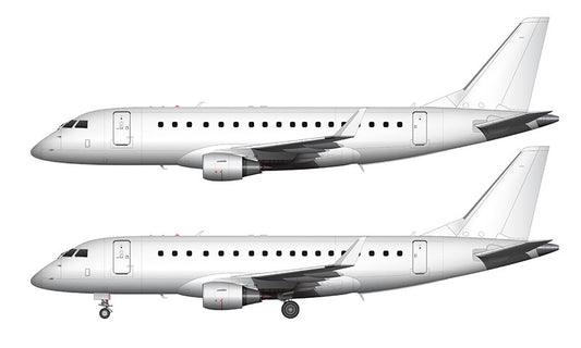 All White Embraer 175 with new style winglets template