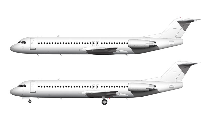 All White Fokker 100 (F-28-0100) template