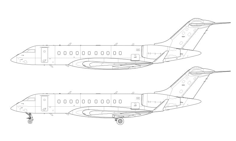 Bombardier Global 5000 line drawing