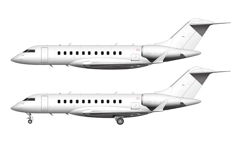 All White Bombardier Global 5000 template