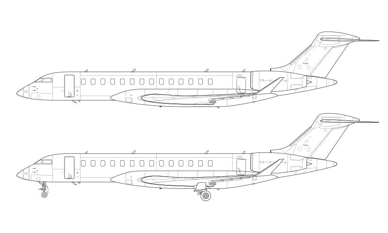 Bombardier Global 7500 line drawing