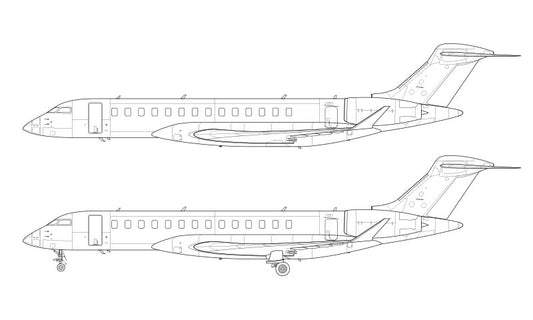 Bombardier Global 7500 line drawing
