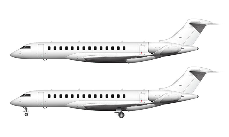 All White Bombardier Global 7500 template