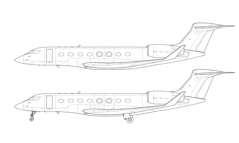 Gulfstream G650ER (G-VI) line drawing