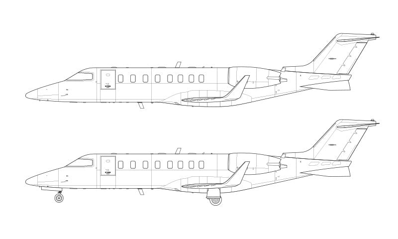 Learjet 45 line drawing