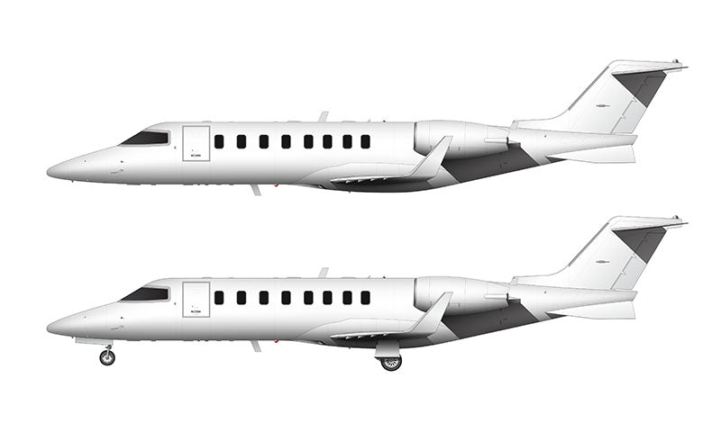 All White Learjet 45 template