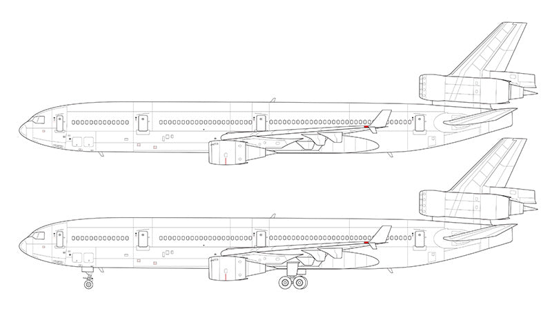 McDonnell Douglas MD-11 with GE engines line drawing