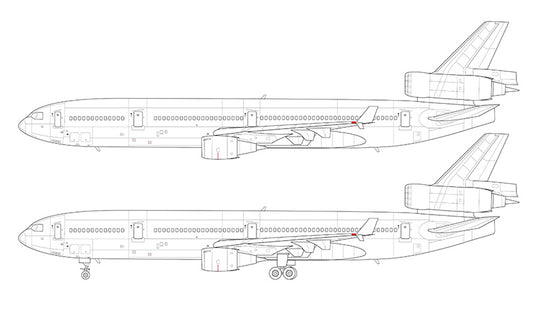 McDonnell Douglas MD-11 with GE engines line drawing
