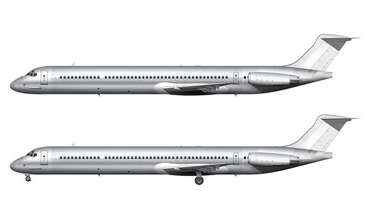 Bare Aluminium McDonnell Douglas MD-82/83/88 template