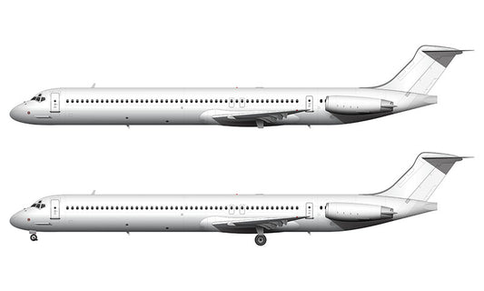 All White McDonnell Douglas MD-82/83/88 template