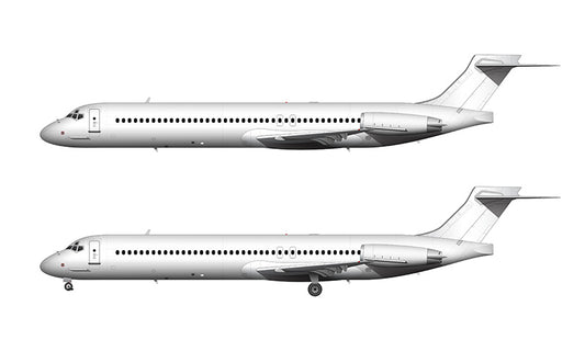 All White McDonnell Douglas MD-87 template