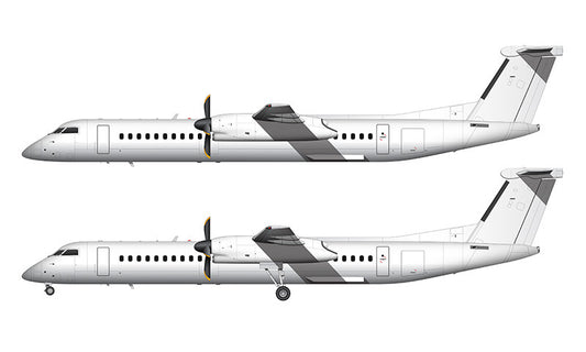 All White Bombardier DHC-8-402 Q400 template