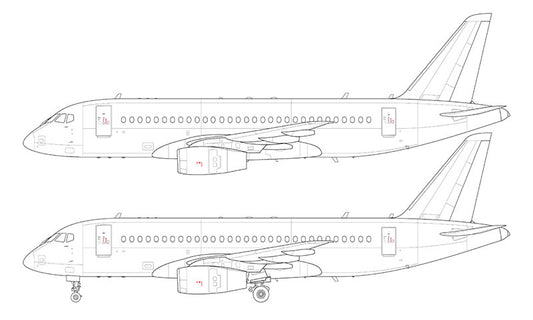 Sukhoi SSJ-100 line drawing