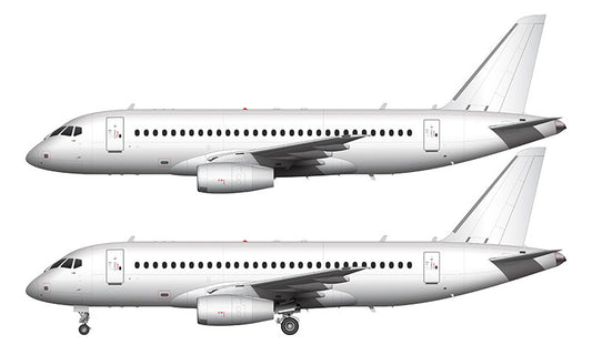 All White Sukhoi SSJ-100 template