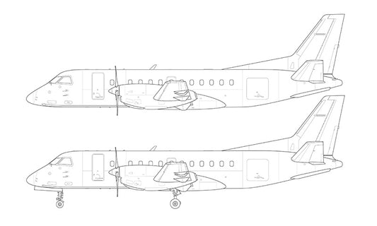 Saab 340B line drawing