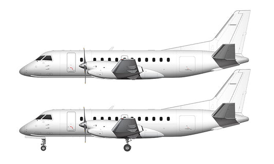 All White Saab 340B template