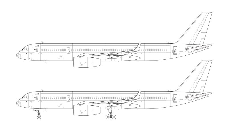 Tupolev Tu-204-100 line drawing