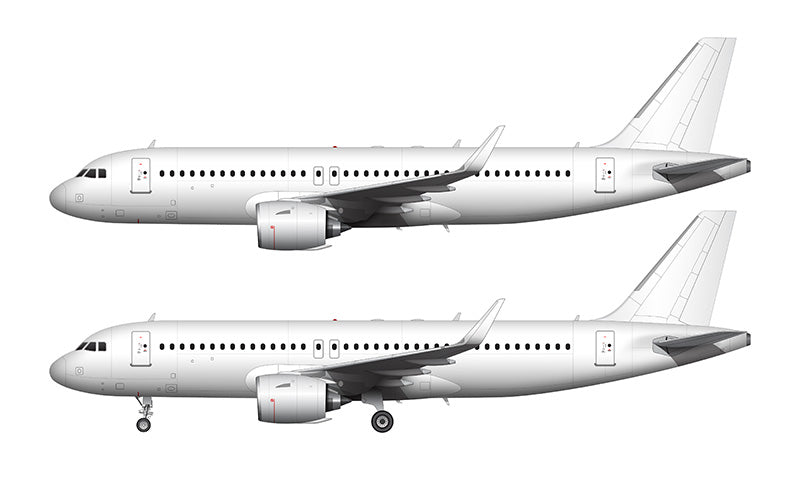 All White Airbus A320 NEO with Pratt & Whitney Engines template