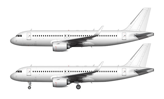 All White Airbus A320 NEO with Pratt & Whitney Engines template