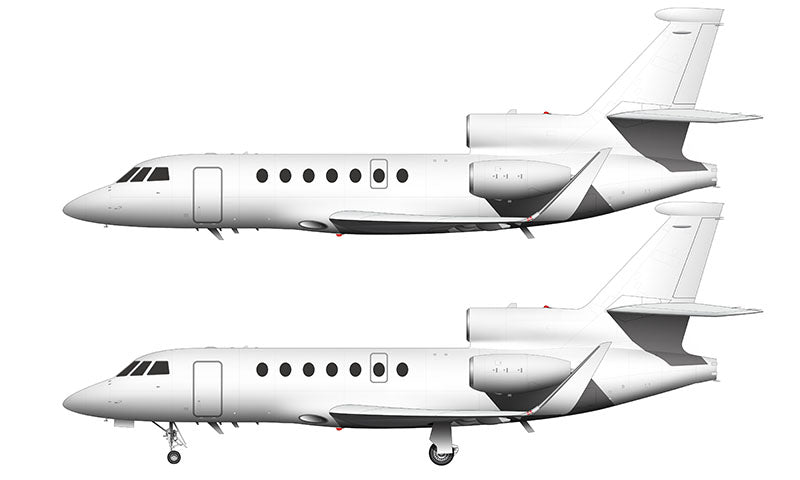 All White Dassault Falcon 50 / 50EX template